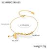 Women's Trendy Titanium Steel Square Anklet with Non-Fading Sign Pendant