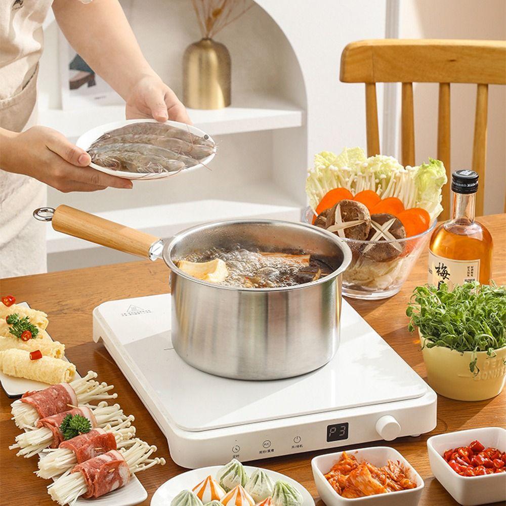 Non Stick Deep Fryer Pot with Strainer Strainer Basket Baby Food Supplement pot  Home