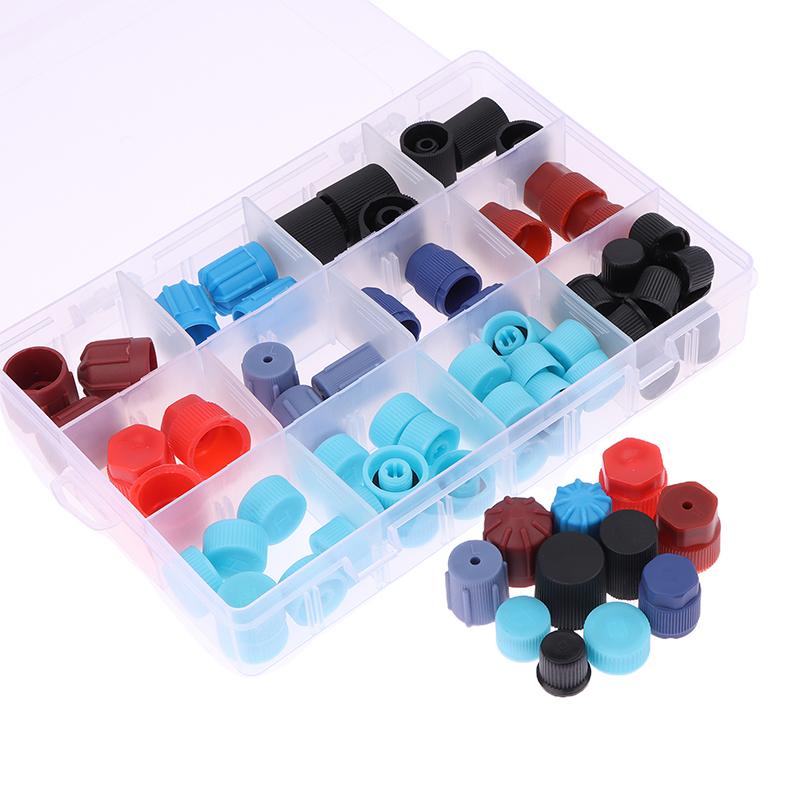 

77 шт. универсальные автомобильные A/C R134A R12 High Low Side AC клапанные сердечники комплект пылезащитных колпачков запасные части для уплотнений воздуха