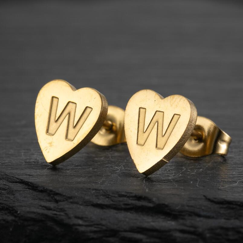 2025 Women's Retro Stainless Steel Alphabet Stud Earrings: Geometric & Simple Design