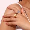 E.B.belle Aspect Nordstern Siegelring Silberfarbe Wasserdicht 316L Edelstahl Schmuck 18K Vergoldete Accessoires