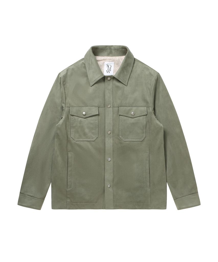 Solew Suede Outer Shirt_Light Green