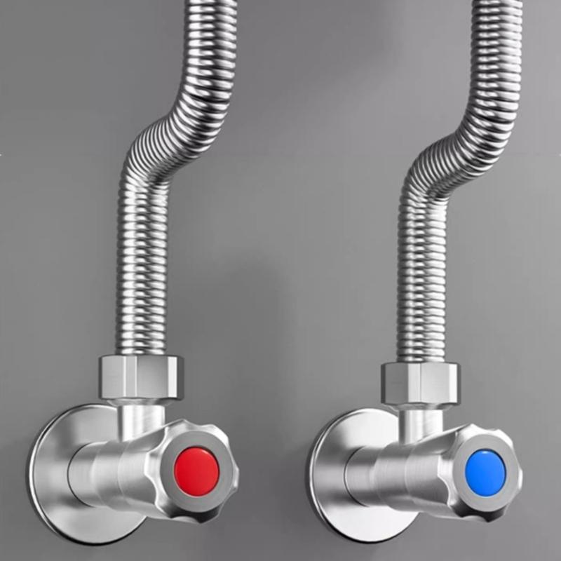Regulable Flows Stainless Steel Angle Valves Elongated Precise Water Control Wall Mount Bath Fixtures Installation