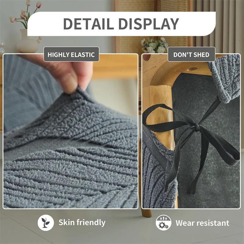 Leaf Jacquard Armchair Cover Elastic Zipper Chair Protective Case Nordic Style Chair Furniture Protector Decor for Living Room