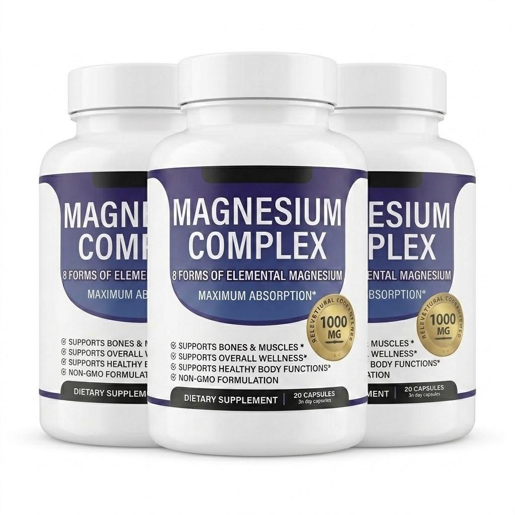 Magnesium Complex 1000mg | 8 Forms of Elemental Magnesium 20 Capsules