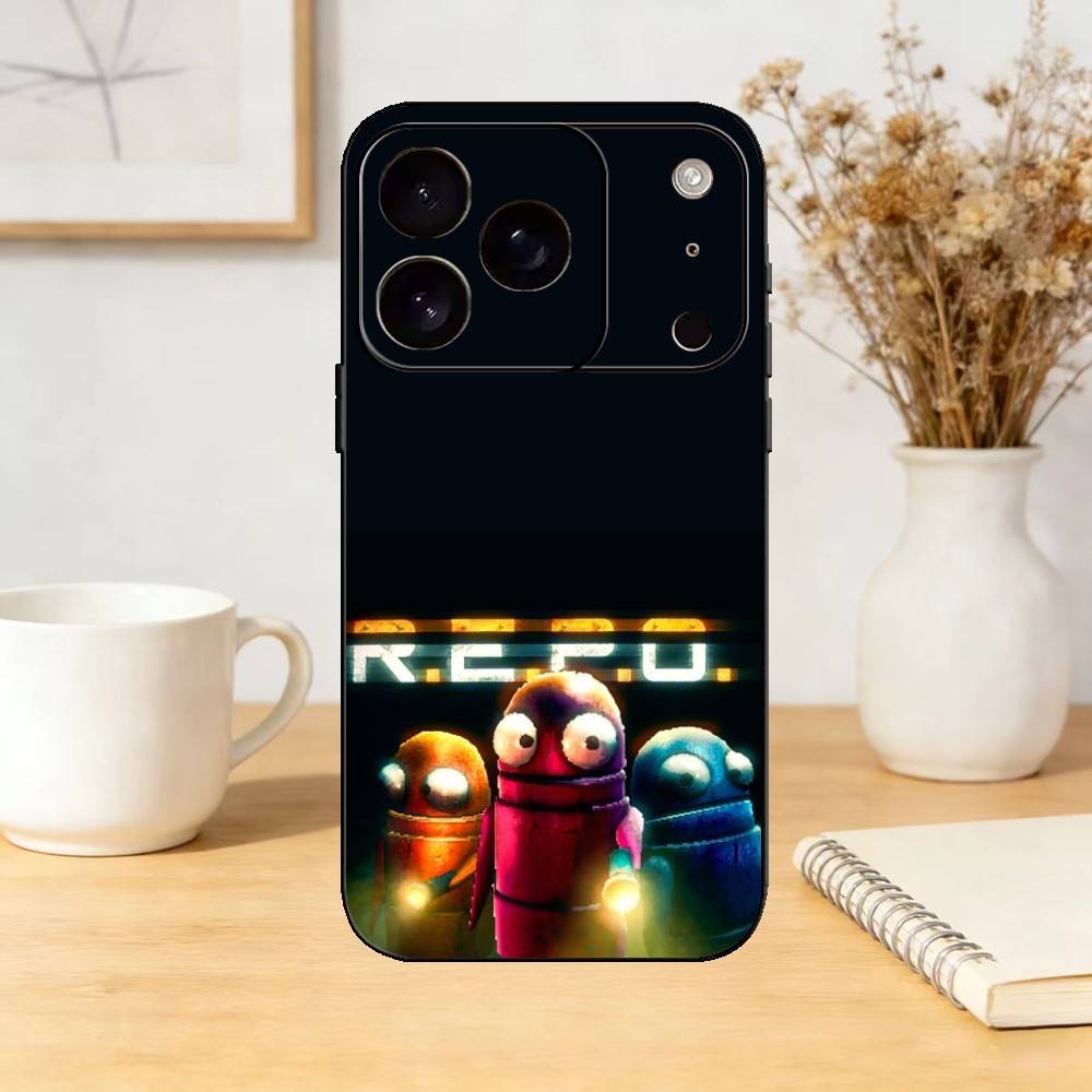 Video Game R-R.E.P.O Phone Case For iPhone 17,16,15,14,13,12,11 Plus,Pro,Max,Mini Silicone Black Soft Cover