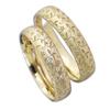 Finger Ring Flower Carved Elegant Exquisite Workmanship Couple Engraved Band Ring for Gift
