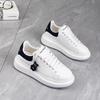2025 Autumn New Leather Thick Baseplate Shoes Women's Versatile Small Height McQueen Shoes Casual Big White Shoes Single Shoes