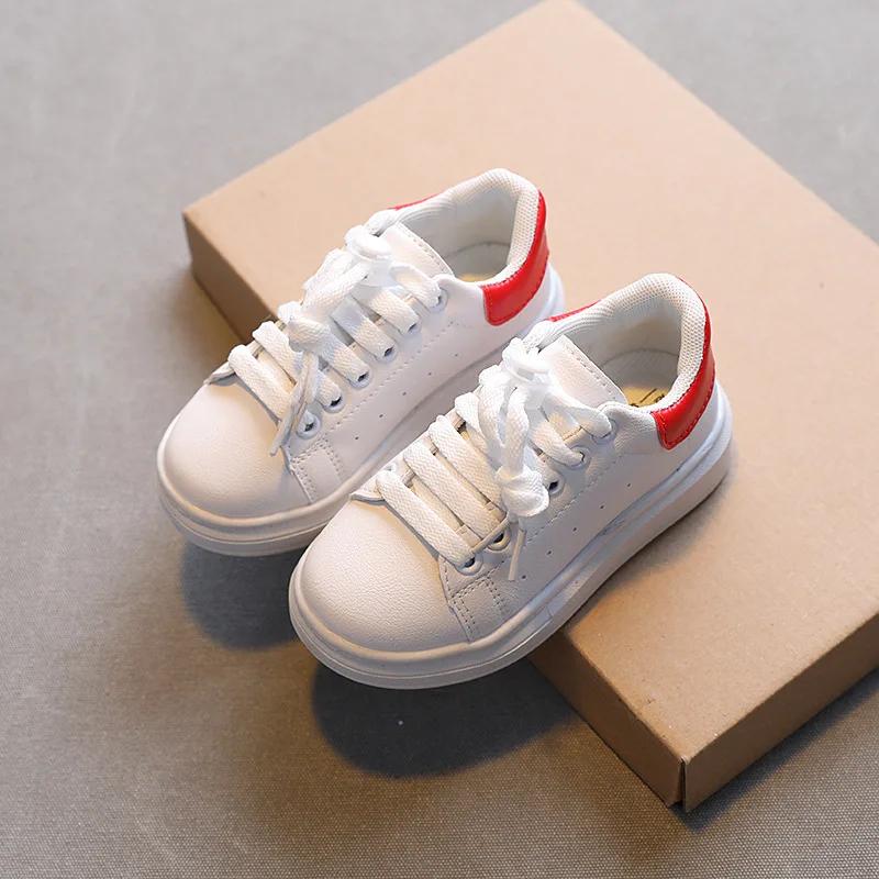 

Kids Casual Sports Shoes Children Fashion Running Sneakers Thick Bottom Lace Up Shoes Soft Sole Breathable Non-slip Sneakers 21in13.6cm красный
