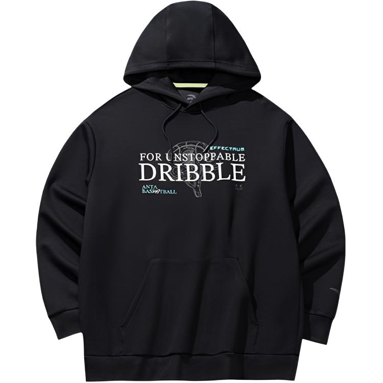 Anta Basketball Series Casual Simple Hooded Letter Print Pullover Loose Comfortable Versatile Long Sleeve Sweatshirt Unisex sweatshirt 972531706-4
