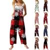 Women's Casual Jumpsuit Sleeveless Christmas Printed Cotton Jumpsuit