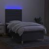 Maison Exclusive - Sommier à lattes de lit et matelas et LED Gris foncé 90x200cm