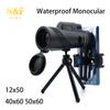 Sf Lehký Vysoce výkonný Venkovní Dalekohled Vodotěsný 12x50 Monokulár pro Smartphone