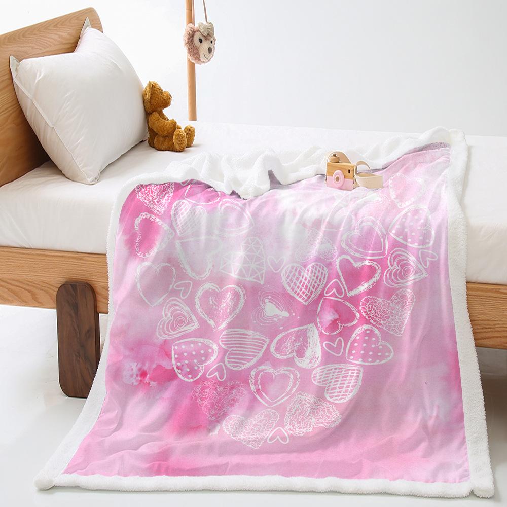 2D Digital Printing Valentine'S Day Thickened Lamb Wool Crystal Fleece Blanket Blanket