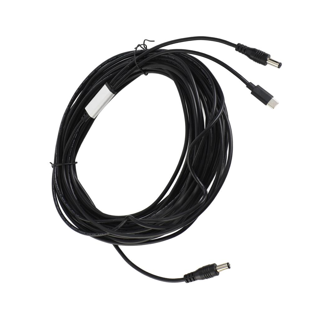 DC-Stromkabel 32,8 Fuß Länge Stecker auf Stecker und USB C Wasserdichtes DC-Netzteil Verlängerungskabel für