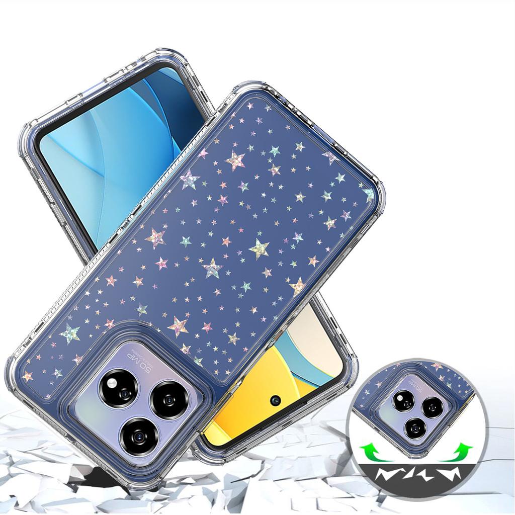 For ZTE Axon 60 Lite Case Precise Cutouts Acrylic TPU Clear Phone Cover with Laser-printed Film