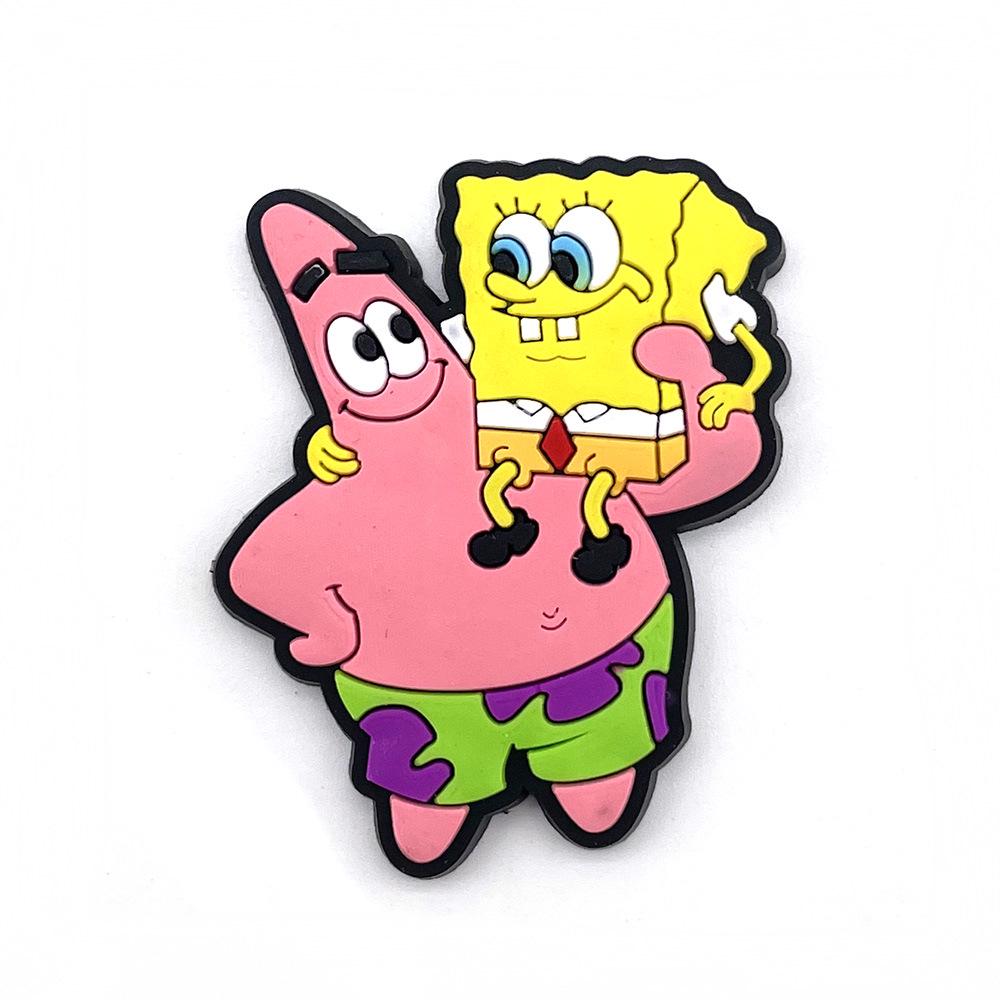 

SpongeBob Cartoon Clog Shoe Charms - Cute PVC Soft Rubber Decorations for Beach/Garden Shoes