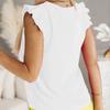 Women's Summer Simple V-Neck Ruffle Short Sleeve Shirt Top