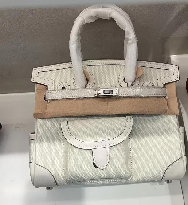 Nuova borsa da donna in vera pelle con inserto in tela alla moda, tracolla lavorata a maglia, borsa da donna a tracolla diagonale a mano