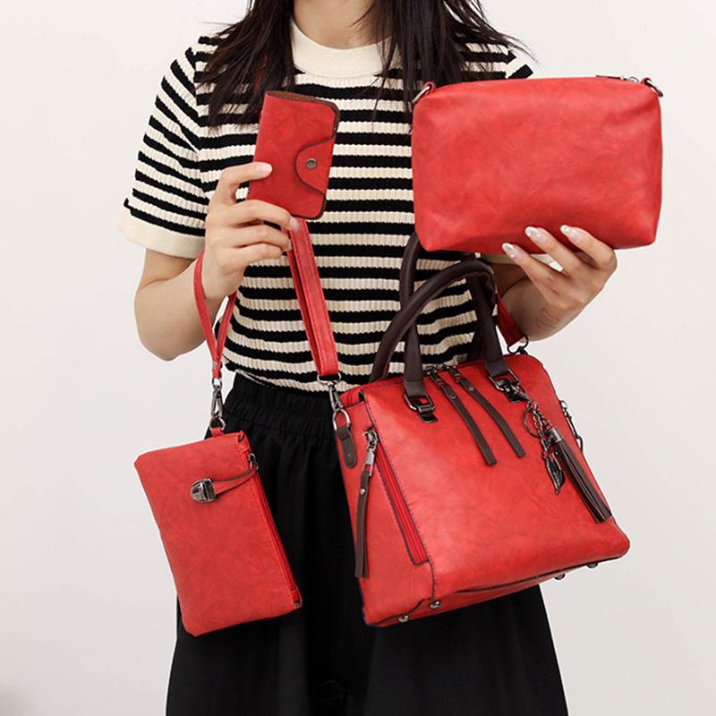 Luxury Brand 4 Psc/set Women's Handbags Large Capacity Crossbody Bag Ladies PU Leather Tote Fashion Shoulder Bags MIT