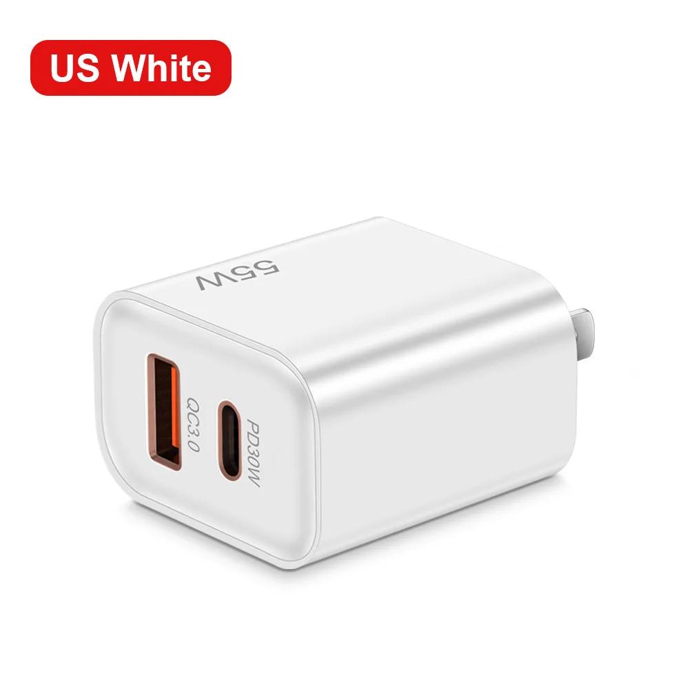 55W USB Type C Charger Quick Charge 3.0 Phone Charge Adapters for IPhone 16 15 Pro Max Xiaomi Samsung Type C Fast Wall Charger