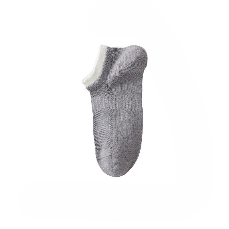 Men's Summer Lightweight Socks - Non-slip Pure Cotton Boat Socks with Open Mesh for Sweat Absorption and Invisible Design