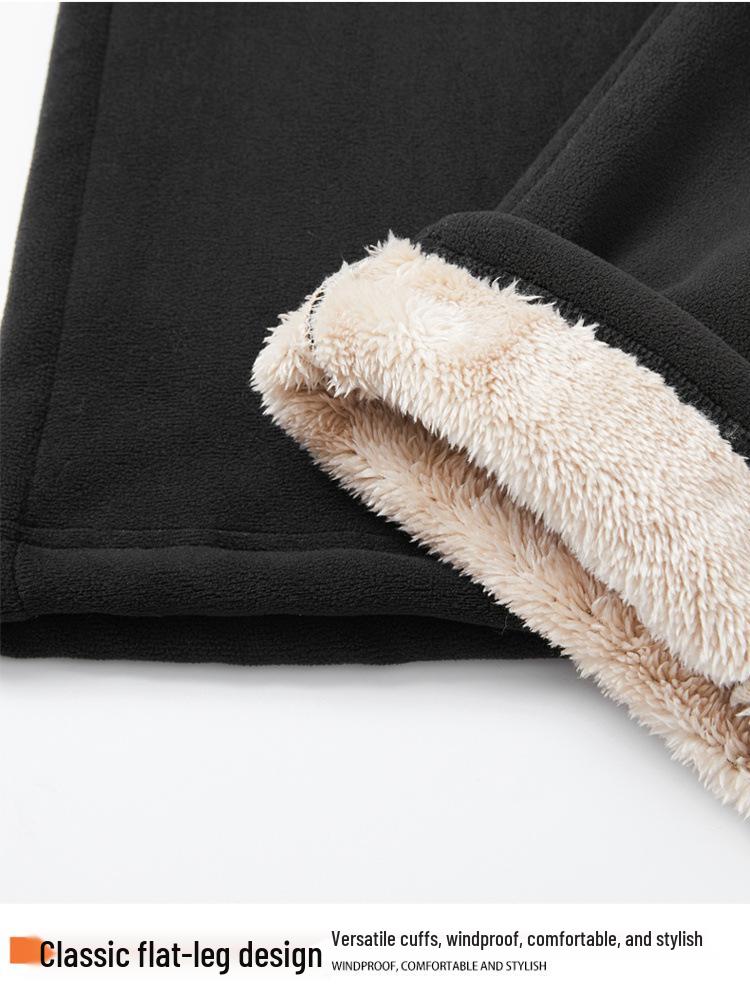 Heavyweight Unisex Velvet Trousers: Winter Warm, Thick Cotton, Loose Straight Leg, Casual Sports Pants.