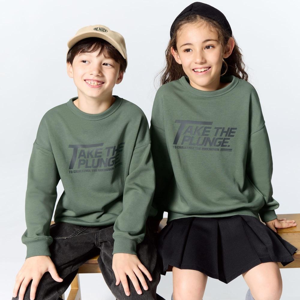 

GU by Uniqlo KIDS унисекс графический свитер-свитер 2 55 GREEN/100cm