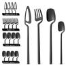 16pcs Dinnerware Set Silver Cutlery Set Stainless Steel Flatware Cake Fruit Fork Kitchen Knife Fork Spoon Tableware Set