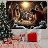 A 1-piece Christmas manger scene banner - made of polyester material suitable for hanging as a wall decorationzyc