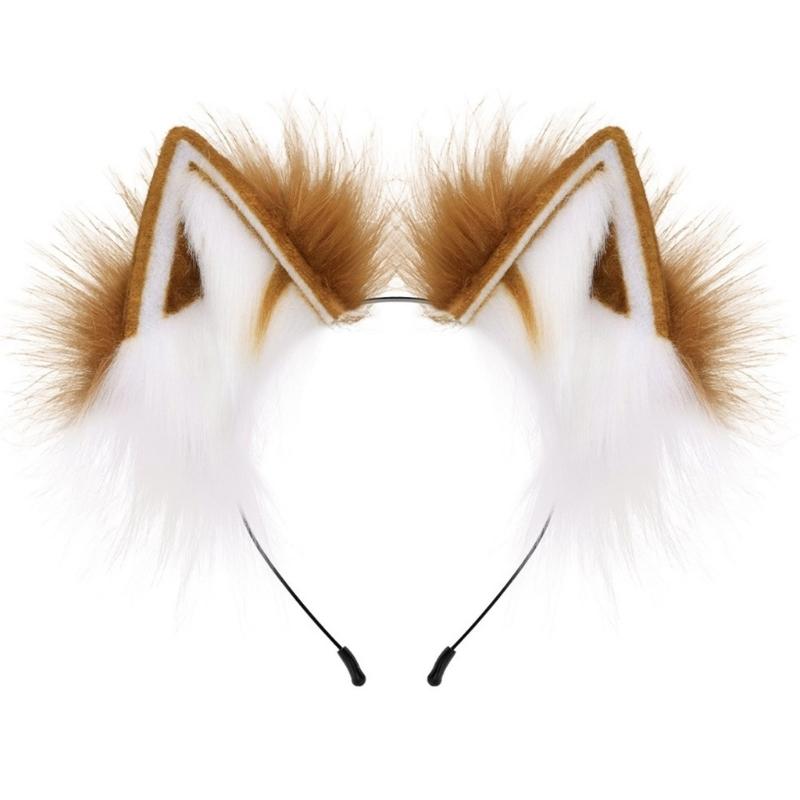 

Cosplay Foxes Ear Headbands Woman Student Role Play Animes Character Gatherings Hairband Carnivals Plush Hair Hoop