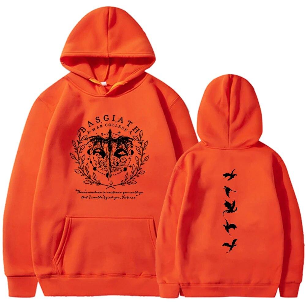 Vintage Bookish Women's Casual Fashion Double Sided Fourth Wing Basgiath War College Hooded Sweatshirt Hoodie