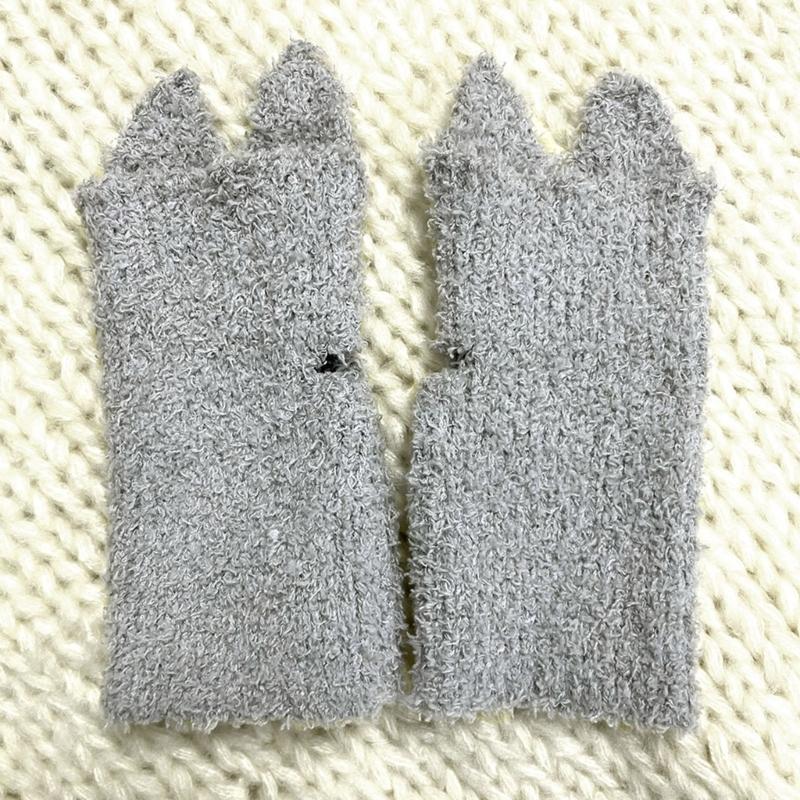 Soft Girls Winter Gloves Warm Mittens Half Finger Touchscreen Embroidery Cat Design Mittens for Women Winter Supplies