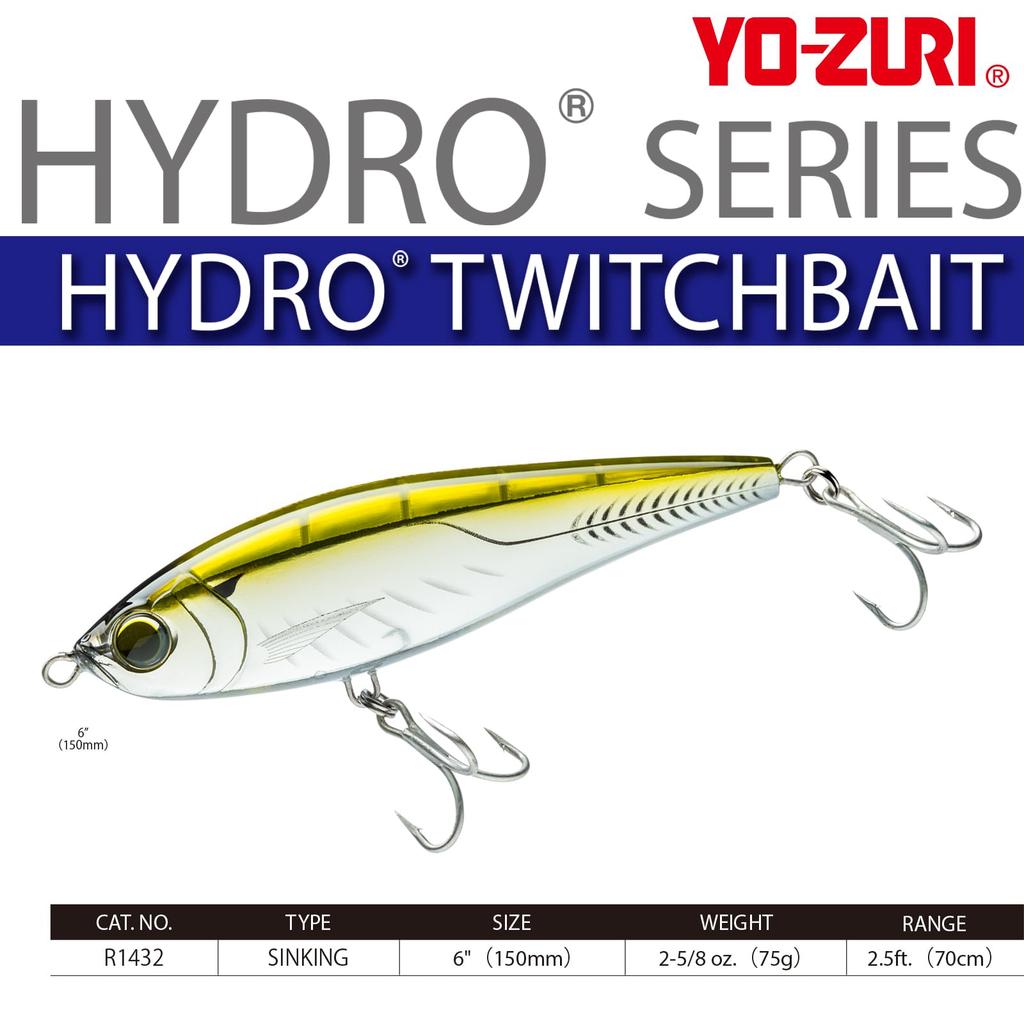 Saltwater Lure Hydro Twitch Bait Sinking 150mm Black Silver YO-ZURI Color