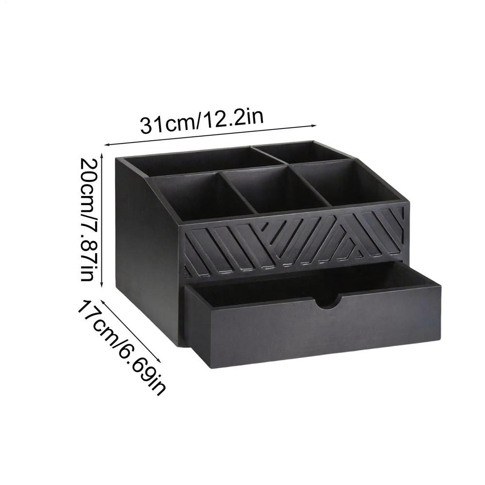 Органайзер для кофейной станции Деревянный ящик для чайной станции 5 отделений Деревянный органайзер для кофе для дома, рабочего места, спальни, кафе