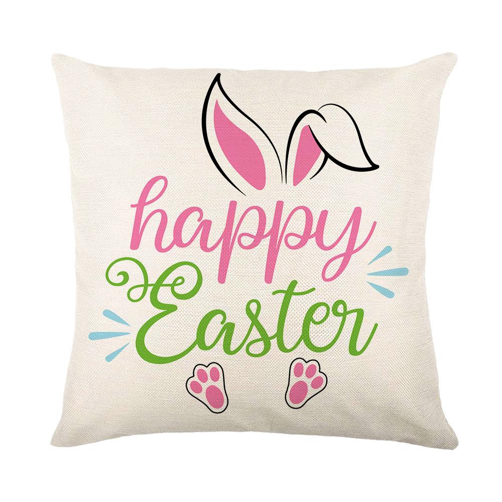 Cartoon Black and White Check Rabbit Print Pillow Cover Home Living Room Cushion Cover Pillow Cover