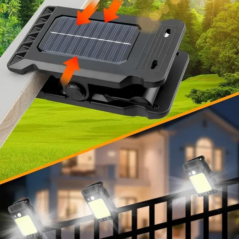 Solar Garden Lights Motion Sensor Clip-on Outdoor Lighting Multi Functional Yard Lawn Lights for Home Patio Garden Decoration