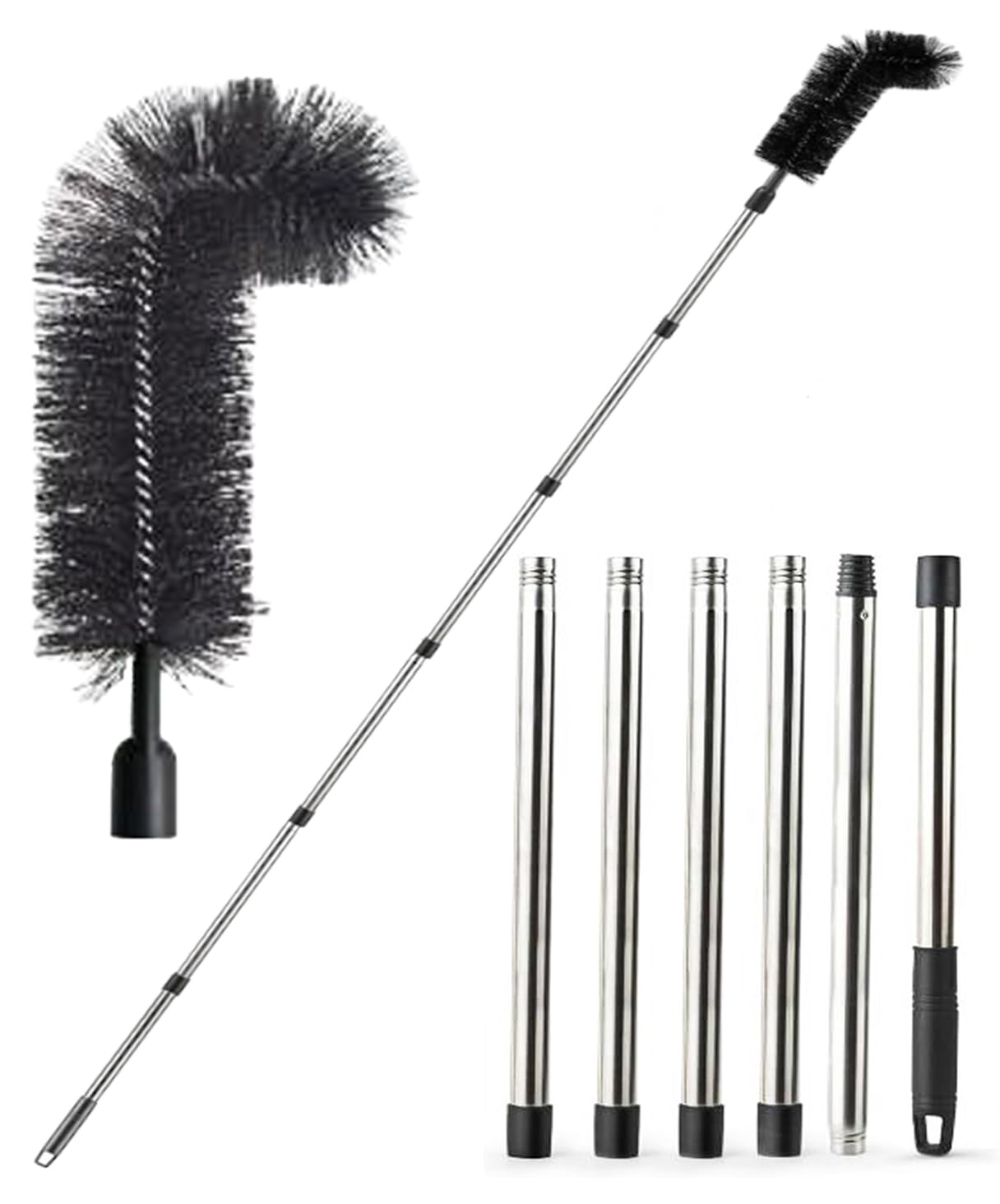 

Gutter cleaning gutter cleaning telescopic extension high gutter eaves groove brush S.fields.inc brush, tool, 2m, pole, places, roof, cleaning, чёрный