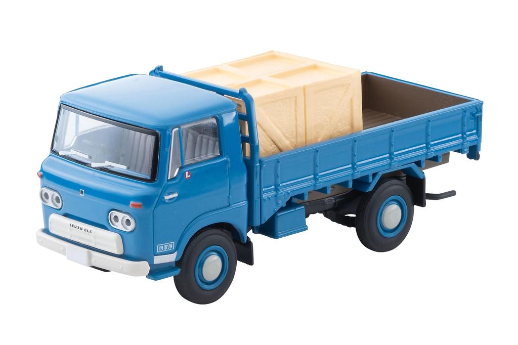 Tomytec Tomica Limited Vintage 1/64 Scale LV-191b Isuzu Elf High-Floor Platform Blue 1966 Model (Finished)