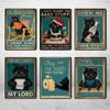 Cartoon Funny Cat Posters And Prints Vintage Canvas Painting Wall Art Pictures For Living Room Kitchen Wine Cuadros Home Decor