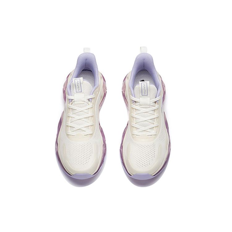 New ANTA Running Shoes Women's Low Top Ivory White/Light Purple 122035501-13