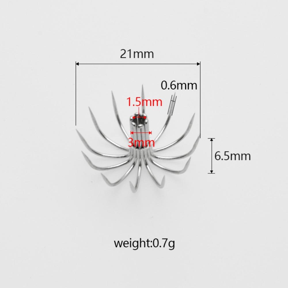 10PCS Stainless Steel Umbrella Hook Silver Fishing Tackle Jigs  Fishing Accessories