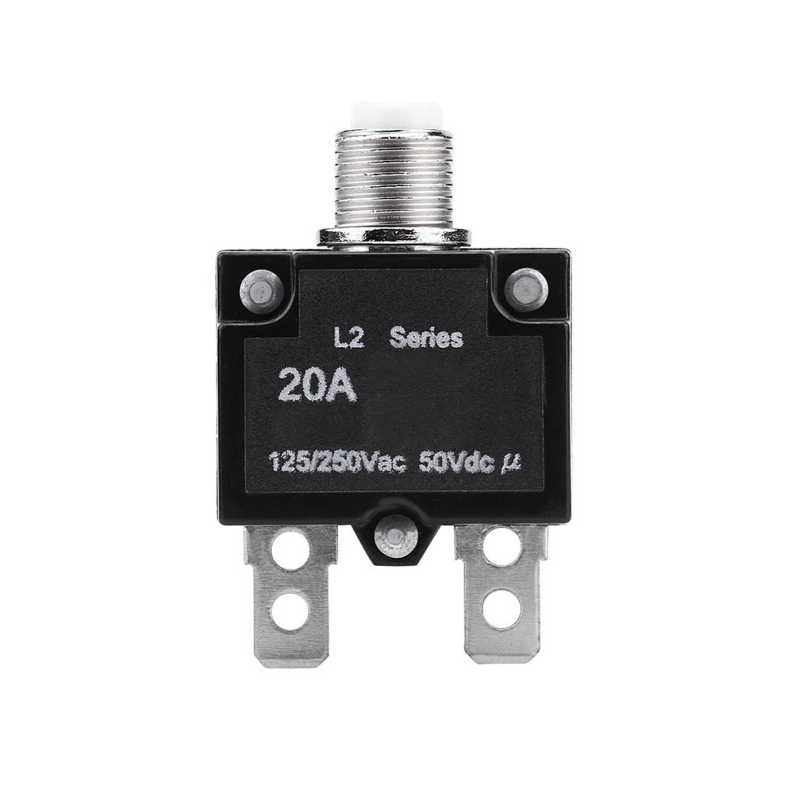 

20A 125250V Автоматичний термозапобіжник з кнопкою скидання, захист від перевантаження по струму для генератора чорний