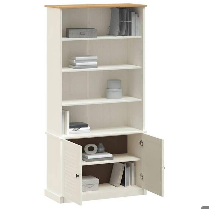 VidaXL Bibliothèque VIGO blanc 85x35x170 cm bois massif de pin 353197