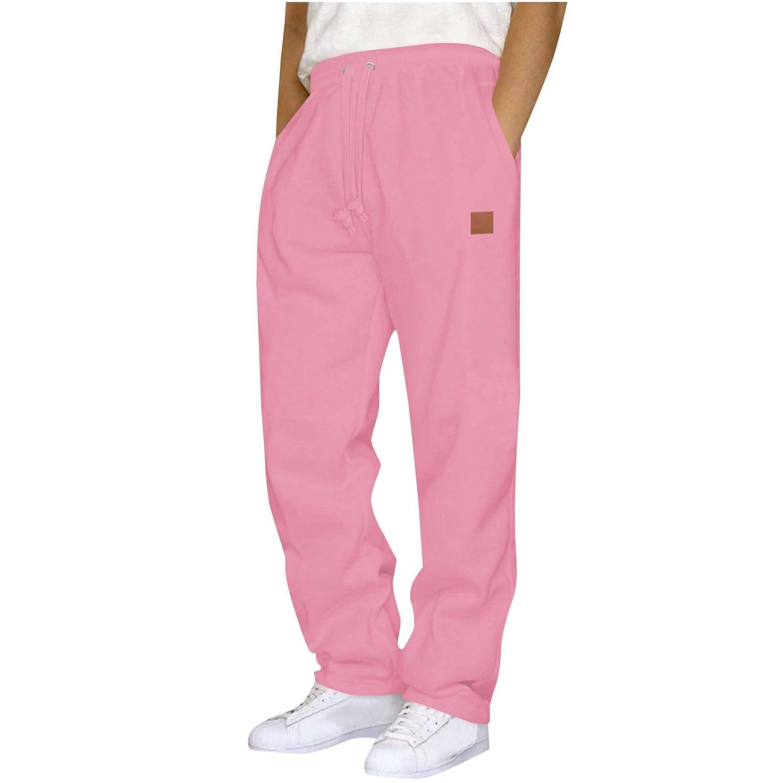 

Мужские модные однотонные повседневные брюки L розовый