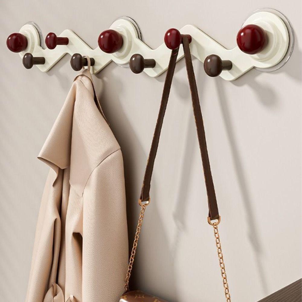Row Hook Rustproof Suction Cup Hooks Waterproof Powerful Suction Wall Organizer Rack Portable Plastic Clothes Hook Shower