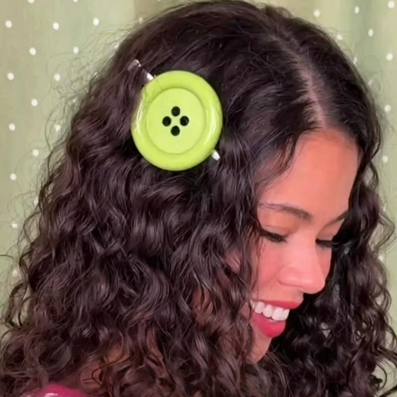 4pcs Fashion Colorful Y2K Large Button Side Hair Clip Harajuku Candy Girls Gift Subculture Vintage INS Decoration Accessories