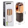 Fashion Pepper Grinder 180ml Premium Glass Bottle Salt and Pepper Shakers with Ceramic Spice Grinder Kitchen Mill Gold