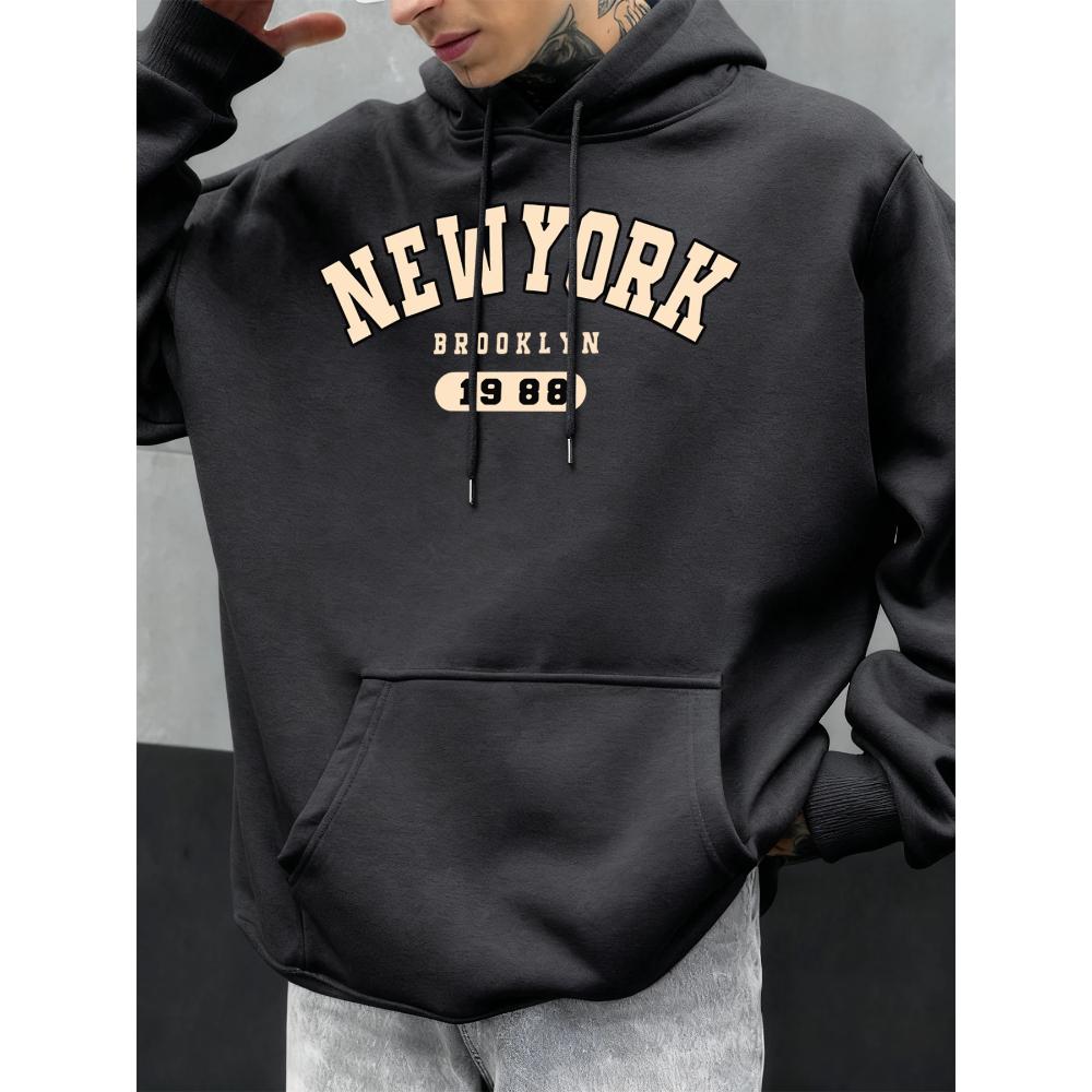 Casual Men's Printed Sports Hoodie Fashionable Loose Simple Hoodies Sweatshirts Men’s