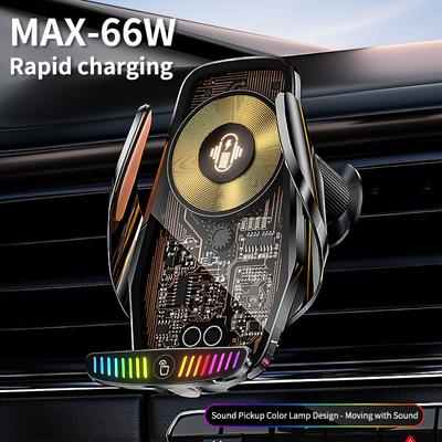 M9S luce di ricarica 66W ricarica rapida design trasparente del circuito supporto per telefono cellulare con ricarica wireless per auto accessori per auto